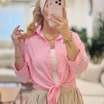 شومیز گره ای نگین دار