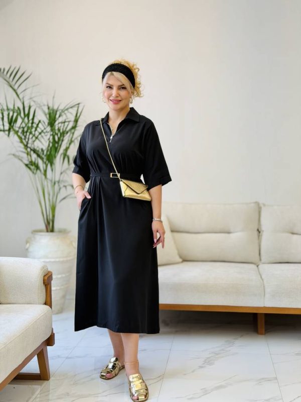 کفتان نیم زیپ کمربند دار - Image 7