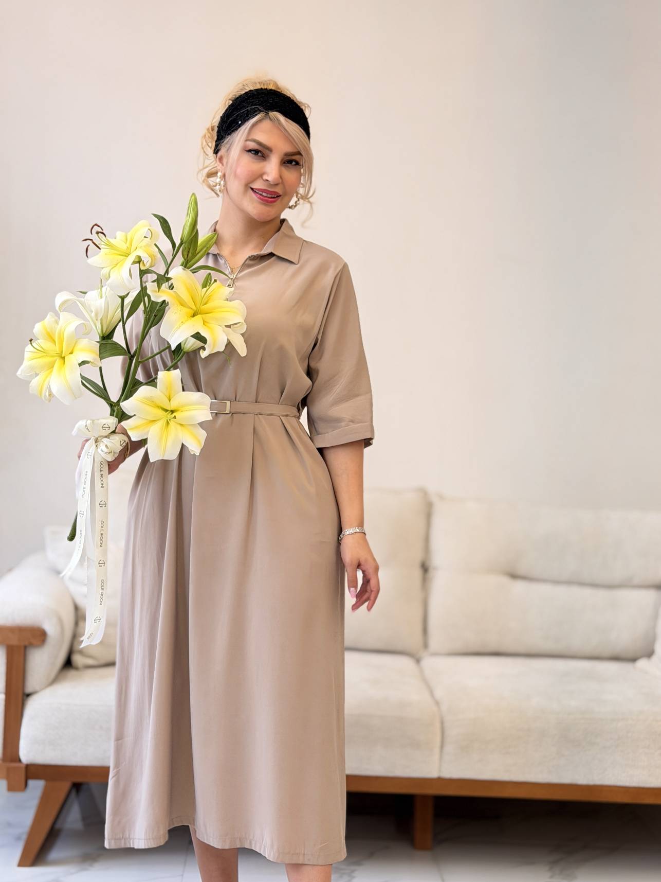 IMG_0617 کفتان نیم زیپ کمربند دار - Image 1