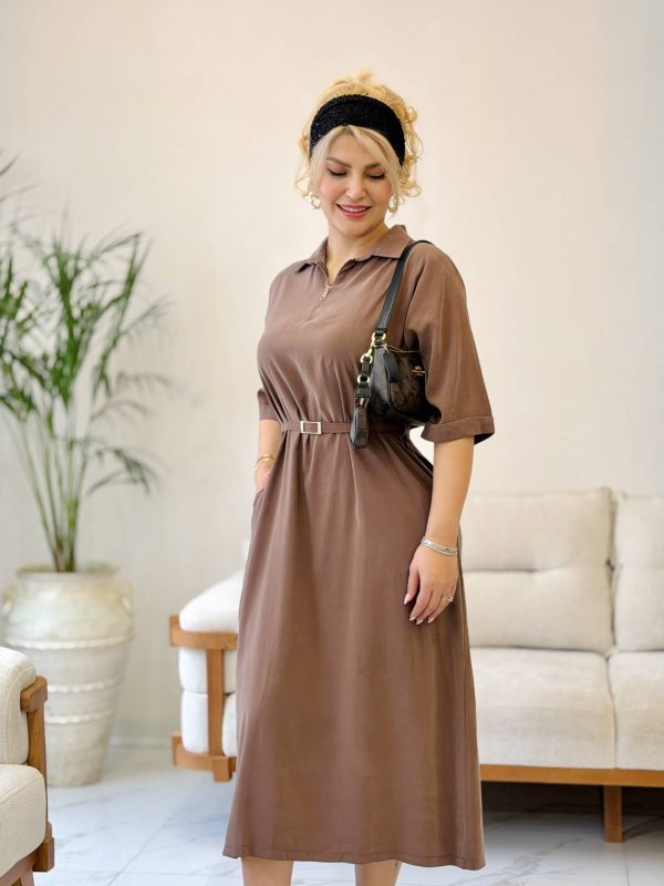 کفتان نیم زیپ کمربند دار - Image 6