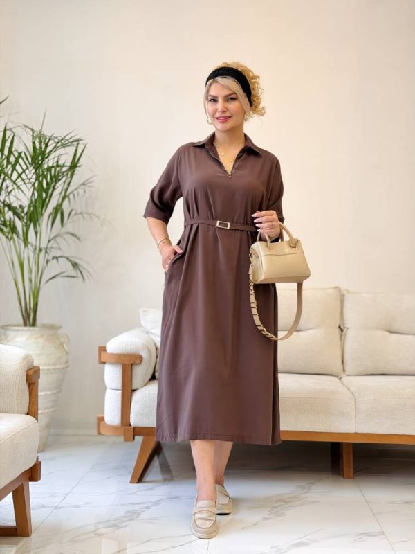 کفتان نیم زیپ کمربند دار - Image 4