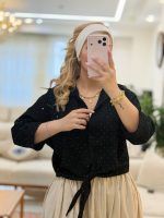 شومیز گره ای نگین دار - Image 6
