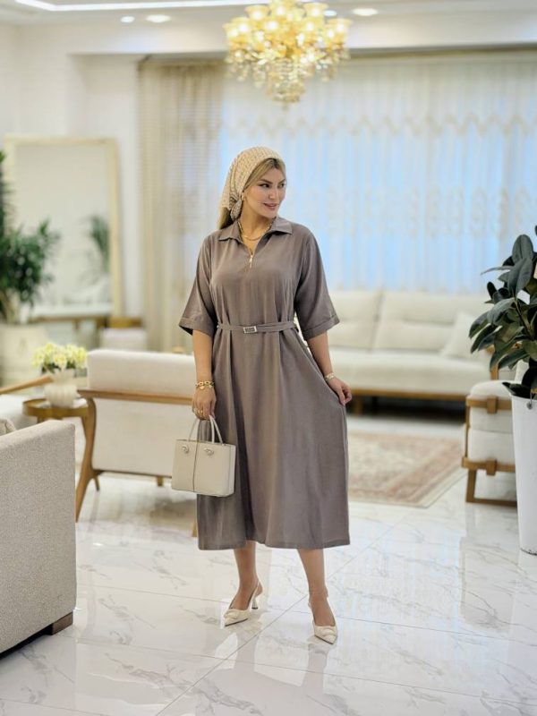پیراهن نیم زیپ - Image 6