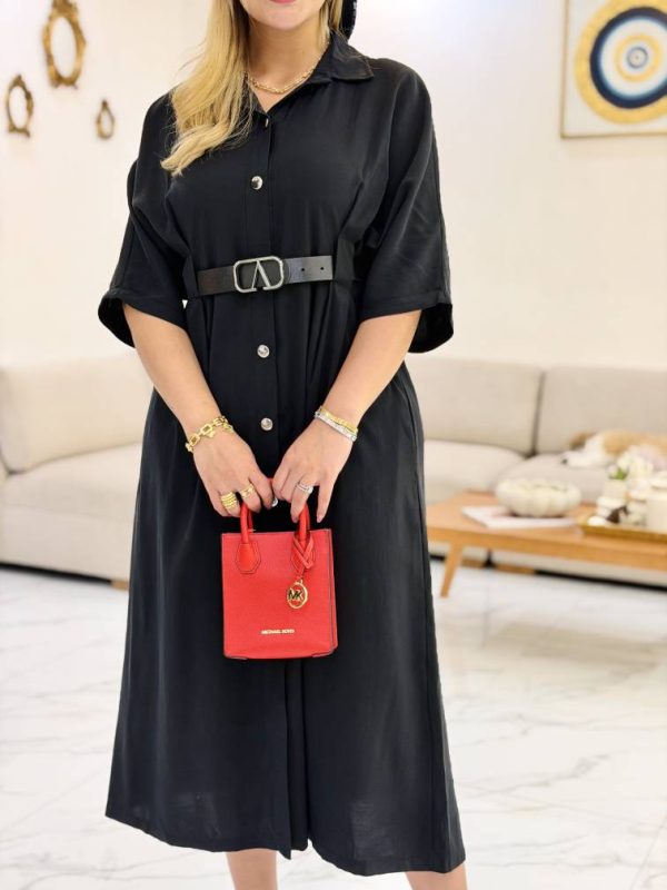 پیراهن سیلک کمربند دار - Image 3