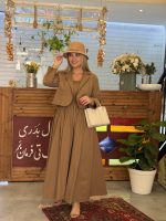 پیراهن دکلته کت لینن - Image 2